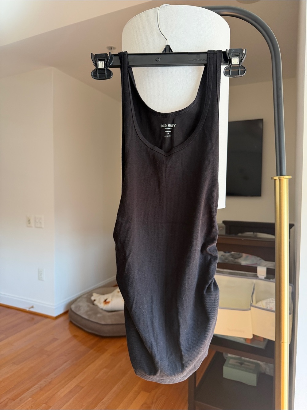 Old Navy Black Matrrnity Scoop Neck Tank Top - Stretch Cotton